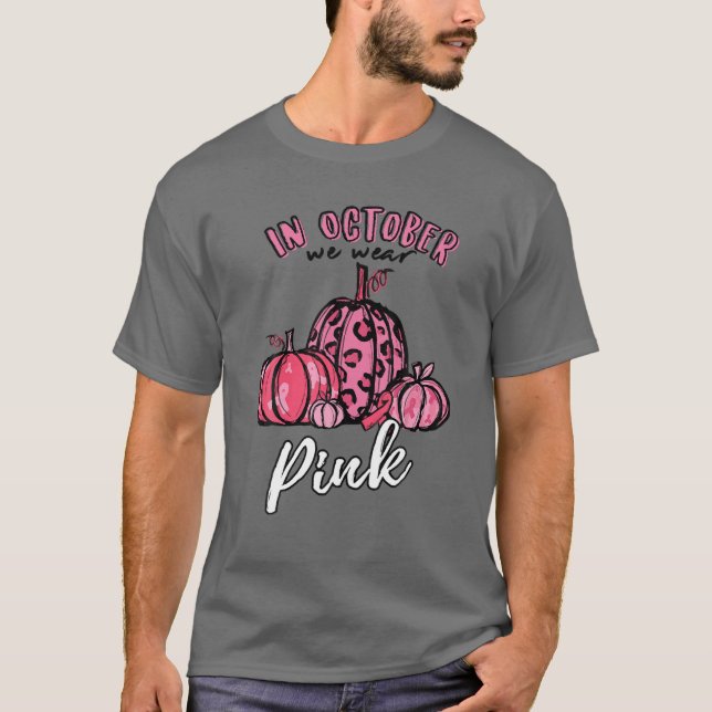 Camiseta In October We Wear Pink Pumpkin Halloween Gifts Fo (Frente)