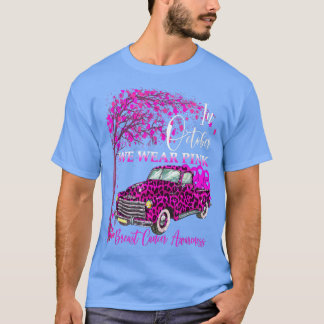 Camiseta In October We Wear Pink Tree Breast Cancer Leopard