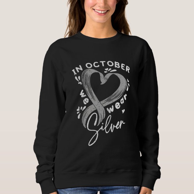 Camiseta In October We Wear Silver Dyslexia Awareness Month (Frente)