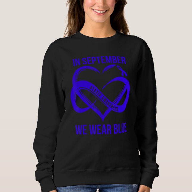 Camiseta In September We Wear Blue Ataxia Awareness Ribbon (Frente)