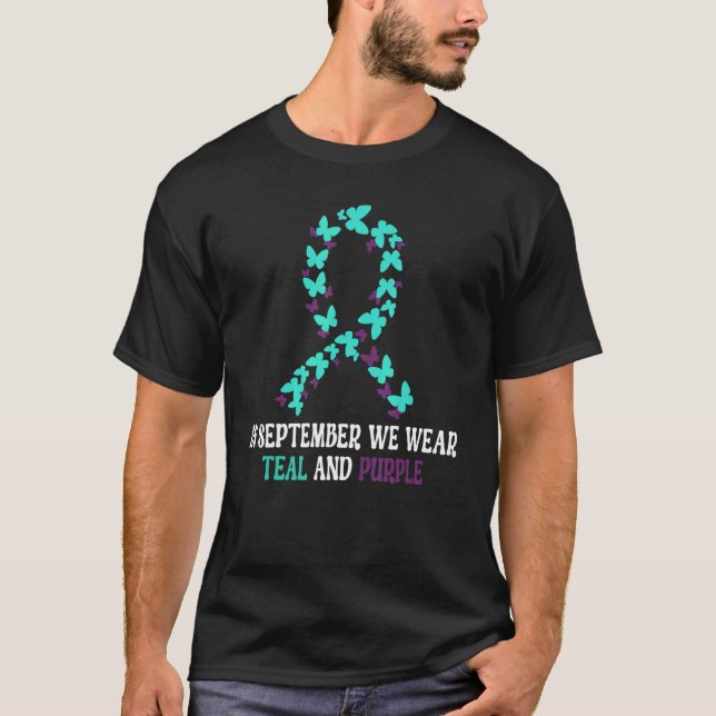 Camiseta In September We Wear Teal And Purple Suicide Preve (Frente)