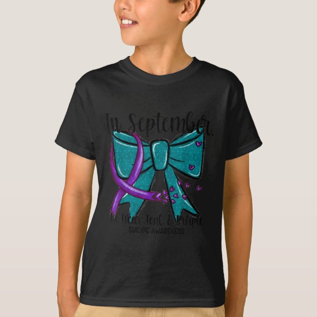 Camiseta In September Wear Teal Purple Suicide Prevention B (Frente)