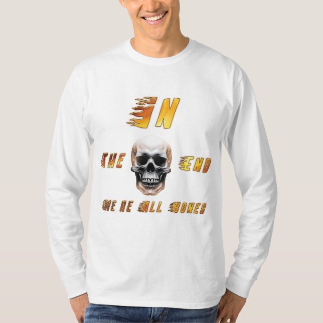 Camiseta In the End We’re All Bones – Flame Skull Graphic T (Frente)