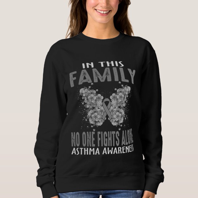 Camiseta In This Family No One Fight Alone Asthma Awareness (Frente)