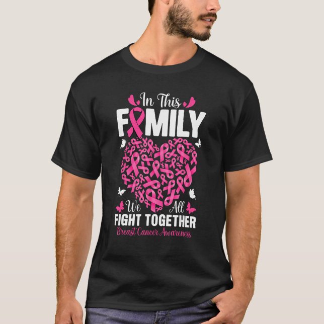 Camiseta In This Family We All Fight Together Cute Pink Rib (Frente)