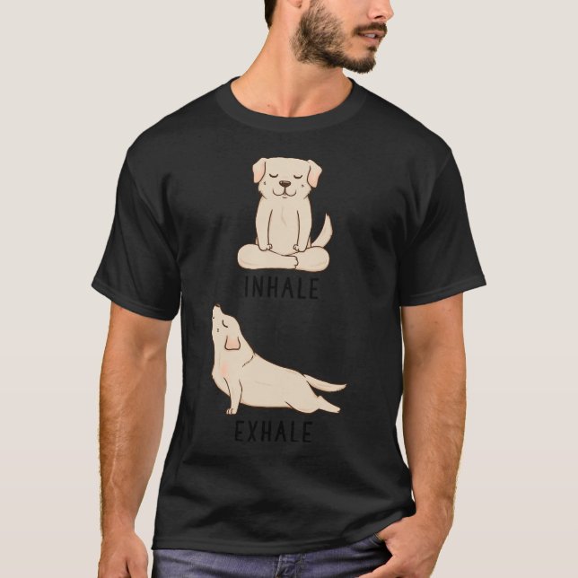 Camiseta Inalar Amarelo Labrador Yoga Retriever (Frente)