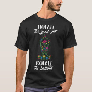 Camiseta Inalar Bem Exalar Touro Ditados de Yoga Meditação
