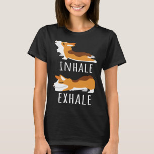 Camiseta Inalar Corgi Yoga Meditation Workout Cães Mo