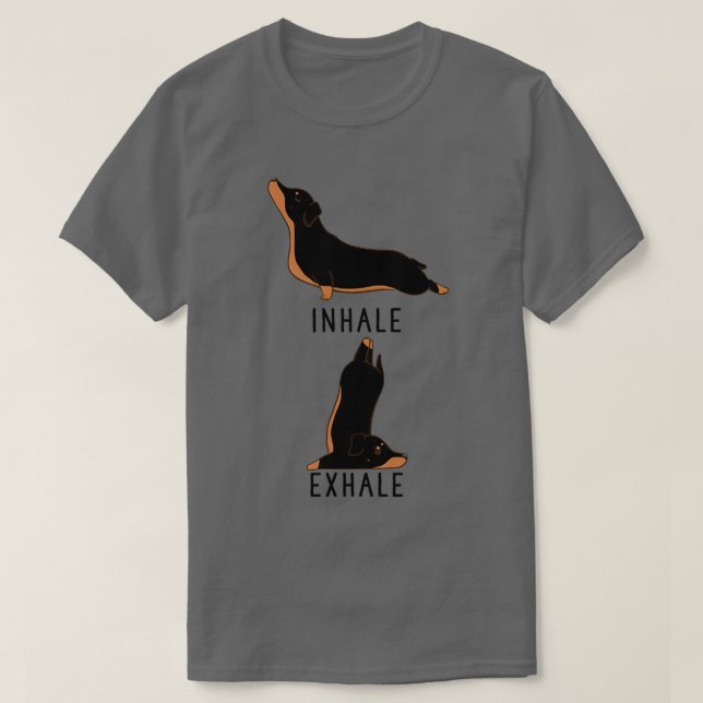 Camiseta Inalar Dachshund Yoga (Frente do Design)
