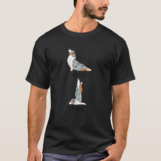 Camiseta Inalar Exalar Australian Shepherd Blue Merle Aussi (Frente)