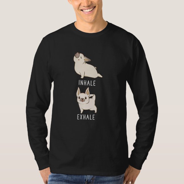 Camiseta Inalar Exalar Bulldogue Francês  Cachorro Frenchie (Frente)
