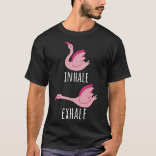 Camiseta Inalar Exalar Flamingo Yoga Meditação Workout Mãe