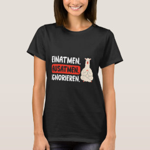 Camiseta Inalar Exalar Ignorar Ioga de Lhama Divertida