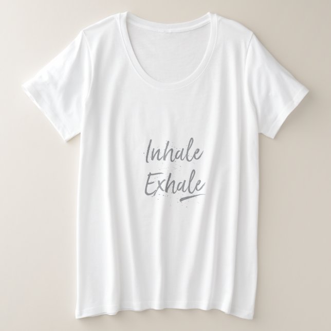Camiseta Inalar Exalar Meditação de Yoga Namaste Breathe (Frente do Design)