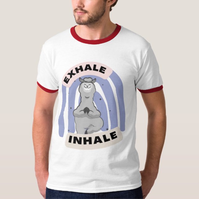 Camiseta Inalar Llama Yoga engraçado (Frente)