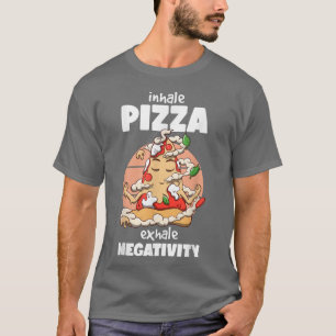 Camiseta Inalar Pizza Inalar Negatividade de halo Funny Piz