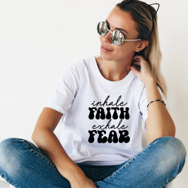 Camiseta Inale Fé Exale Medo, Fofo Inspirador Retro