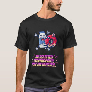 Camiseta Inapropriado Para Meu Comportamento Engraçado Diz