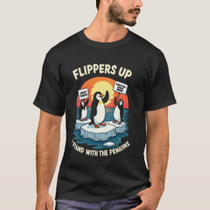 Camiseta Incêndios resistem aos pinguins protestando contra