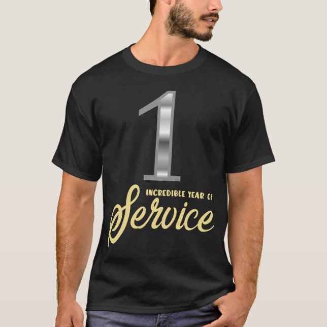 Camiseta Incentivo de Apreciação ao Funcionário por 1 Ano d (Frente)