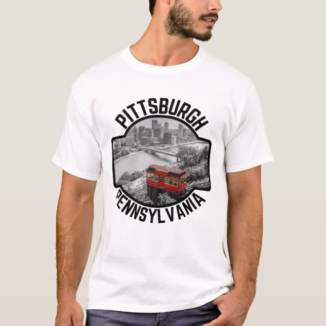 Camiseta Incline Skyline City da Pensilvânia Pittsburgh (Frente)