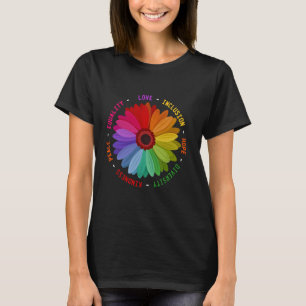 Camiseta Inclusão de Amor Esperança Diversidade Bondade Paz