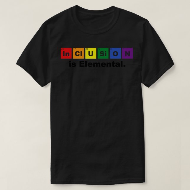 Camiseta Inclusão é Baseball Elementar (Frente do Design)
