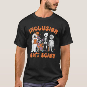 Camiseta Inclusão Não é Teacher Assustador Esqueleto Fantas