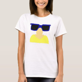 Camiseta Incognito bigode e óculos Mulheres de longa Capa T