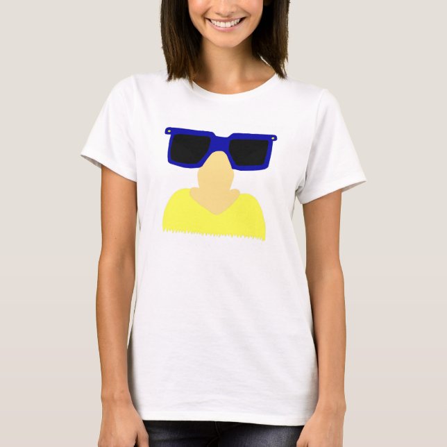 Camiseta Incognito bigode e óculos Mulheres espaguete (Frente)
