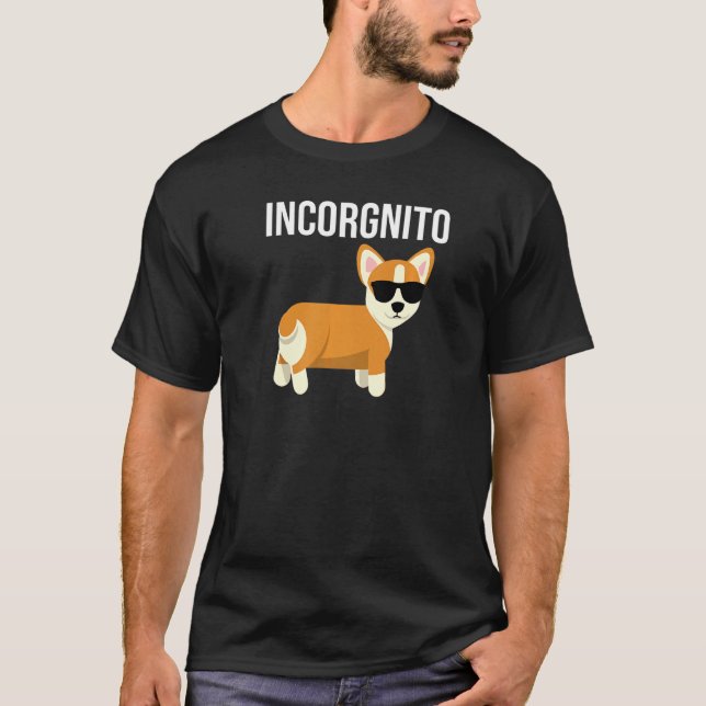 Camiseta Incorgnito Corgi Com Óculos De Sol Incognito (Frente)
