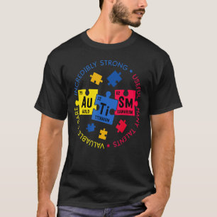 Camiseta Incríveis Talentos Fortes Úteis Valiosos Autismo A