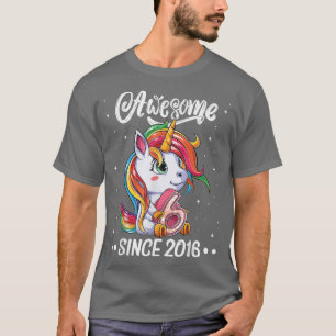 Camiseta Incrível 6 Birthday Unicorn de 6 anos