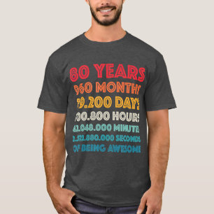 Camiseta Incrível 80 Birthday Gift Engraçado Retro 80 Ano