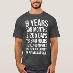 Camiseta Incrível 9º presente de aniversário para 9 anos