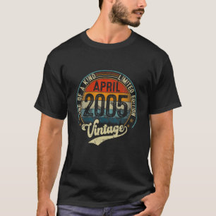 Camiseta Incrível Abril De 2005 Retro 16º Limite De Anivers