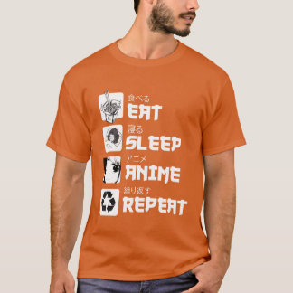 Camiseta Incrível Anime Comer Dormir Anime Repetiro adolesc