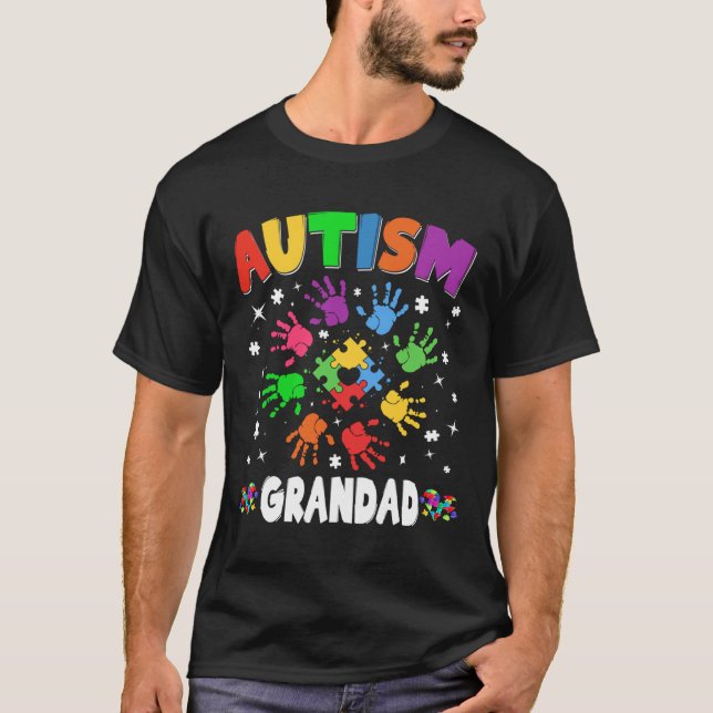 Camiseta Incrível Autismo Avô Aumentando Mães Familiares de (Frente)