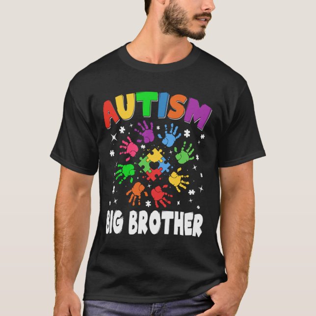 Camiseta Incrível Autismo Grande Irmão Levantando a Consciê (Frente)