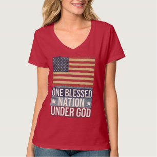 Camiseta Incrível bandeira Patriótica Americana Bendita naç