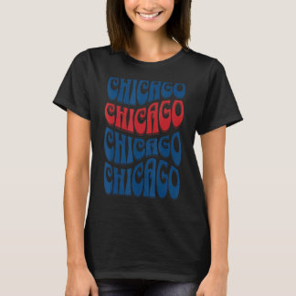 Camiseta Incrível Chicago Illinois Groovy Retro 60s 70s Sty