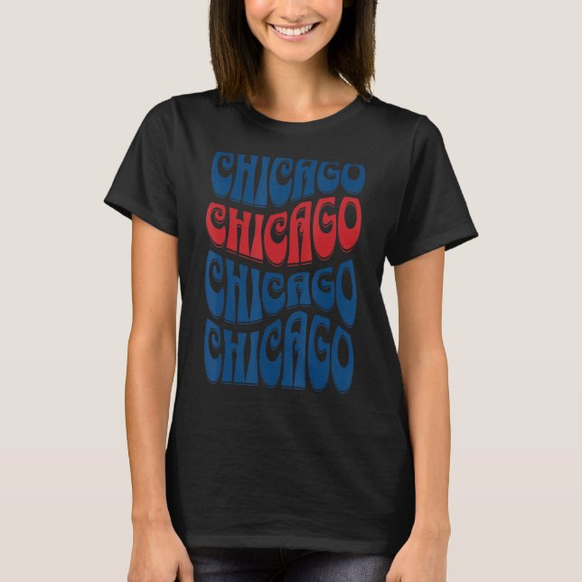 Camiseta Incrível Chicago Illinois Groovy Retro 60s 70s Sty (Frente)