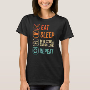 Camiseta Incrível Comer Dormir Mergulho Repetir Mergulhador