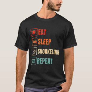 Camiseta Incrível Comer Dormir Repetir Snorkeling Mergulhad