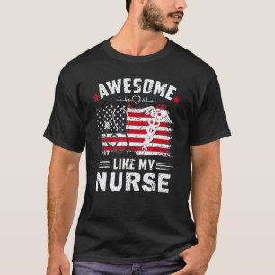 Camiseta Incrível Como Minha Enfermeira Bandeira Americana