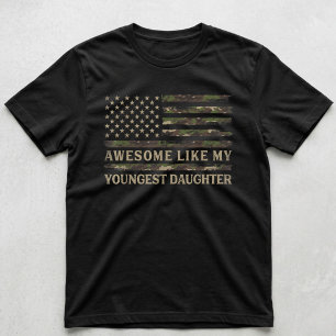 Camiseta Incrível Como Minha Filha Mais Nova Camuflado Pai 