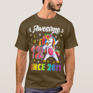 Camiseta Incrível Dabbing Unicorn Aniversário de 12 Anos