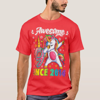 Camiseta Incrível Dabbing Unicorn Aniversário de 9 Anos Rap