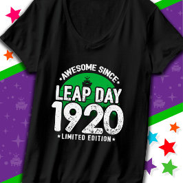 Camiseta Incrível Desde 1920 Dia do Salto Ano Fev 29 Aniver