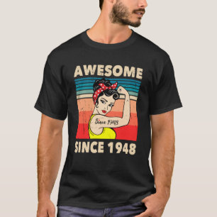 Camiseta Incrível Desde 1948, 75 Anos, Aniversário Decorati